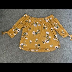 Evanine off shoulder knit top